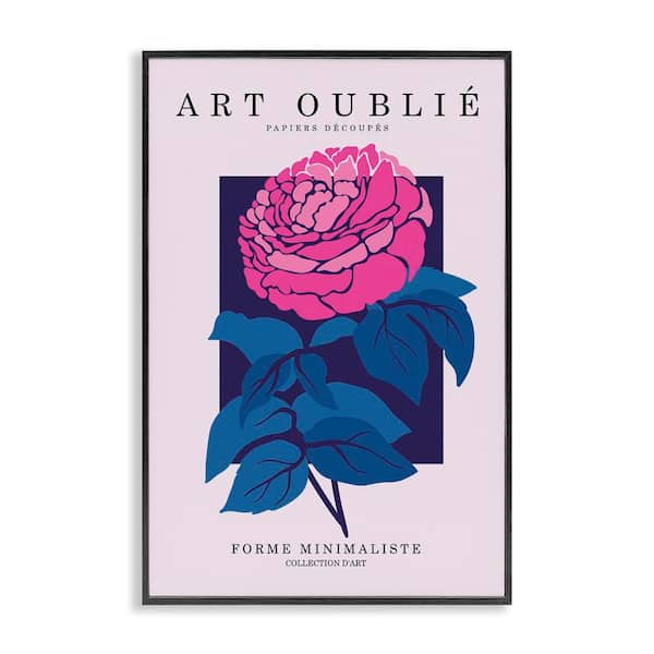 Stupell Industries Peony Gallery Poster by Incado Black Framed Nature Giclee Art Print 30 in. x 20 in.