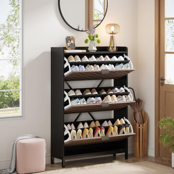 Tribesigns Shoe Cabinet, Shoe Rack with 3 Flip Drawers & 5 shelves