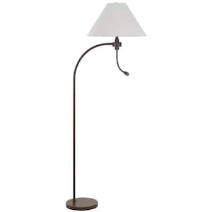 67.5 in. H Rust Floor Lamp with Fabric Shade