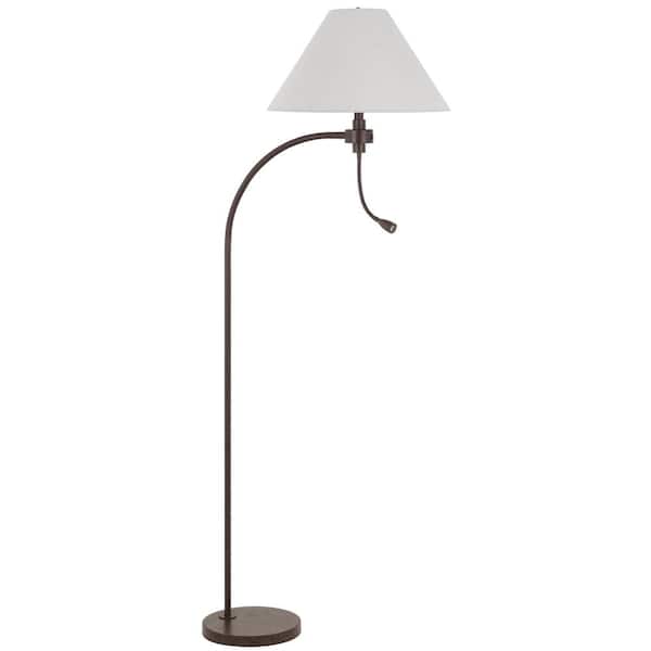 CAL Lighting 67.5 in. H Rust Floor Lamp with Fabric Shade