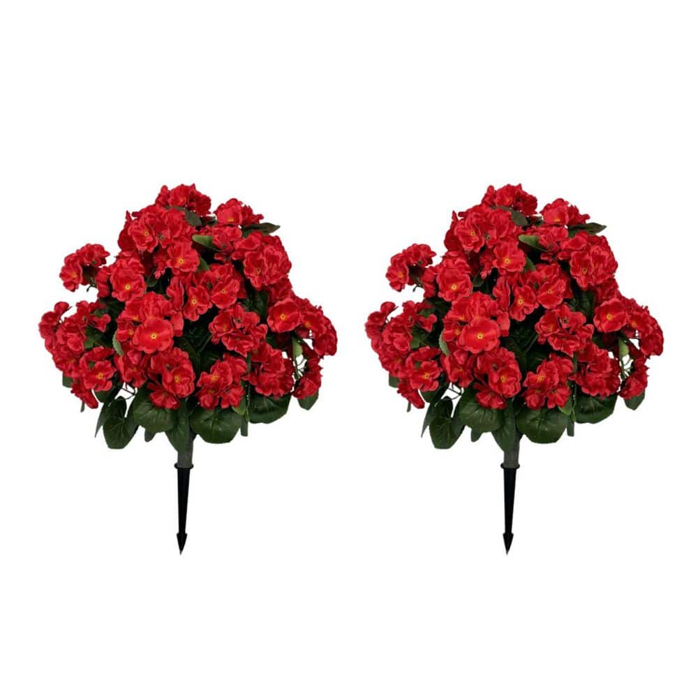 2PACK 1. 97FT Red Artificial Trees With Ground Spike, Boxwood