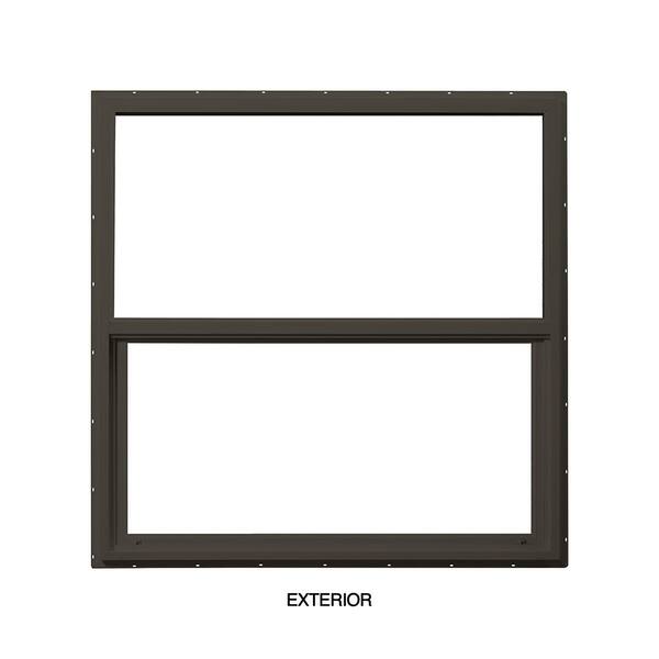 Ply Gem 35.5 in. x 35.5 in. Select Series Single Hung Vinyl Bronze Window with HPSC Glass and