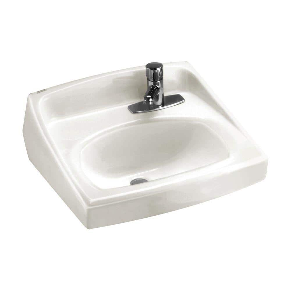 American Standard Lucerne Wall Hung Bathroom Sink In White With Single Faucet Hole On Right 0356439020 The Home Depot