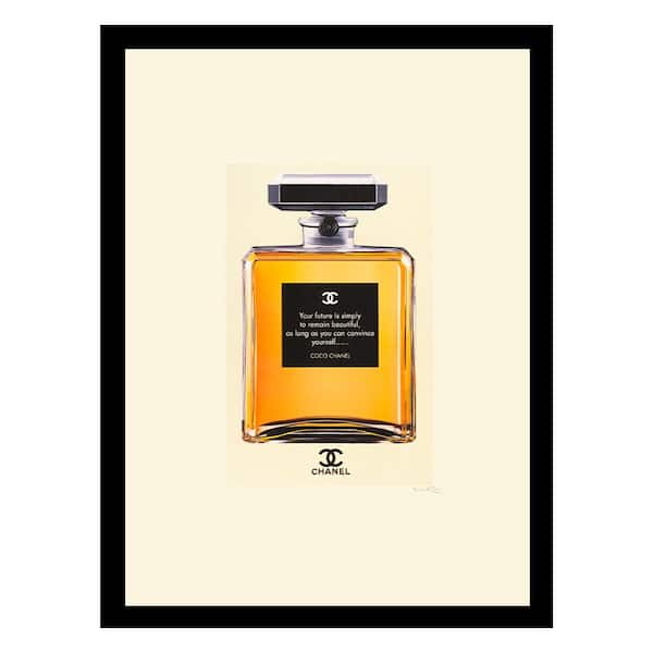 VENICE BEACH Collections Glam Perfume Bottle, Classic Quote by Fairchild Paris Framed Graphic Print Abstract Poster Art Print 18 in. x 14 in.