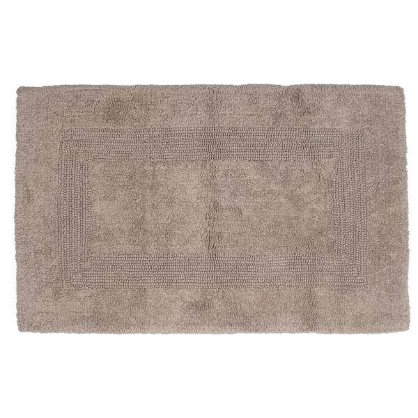 Lavish Home 24 in. x 43 in. Cotton Reversible Bath Mat in Taupe