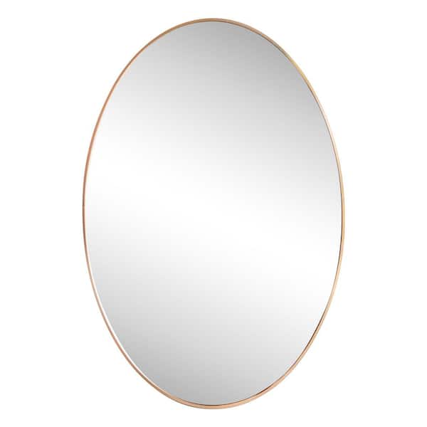 Ellipse 24 in. W x 36 in. H Medium Oval Aluminum Alloy Framed Wall Mounted Mirror, Gold