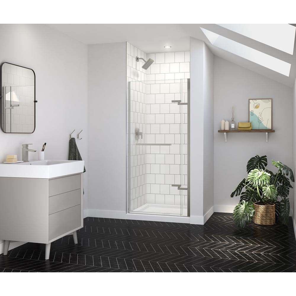 Reveal Sleek 35.5 in. W x 71.5 in. H Pivot Frameless Alcove Shower Door in Brushed Nickel price history on PriceWatchPro