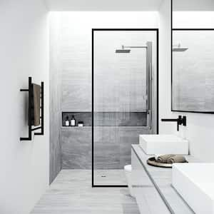 Orchid 39 in. H x 4 in. W 2-Jet Shower Panel System with Adjustable Square Head and Hand Shower Wand in Stainless Steel