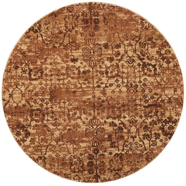 Nourison Home Somerset Latte 6 ft. x 6 ft. All-over design Contemporary Round Area Rug