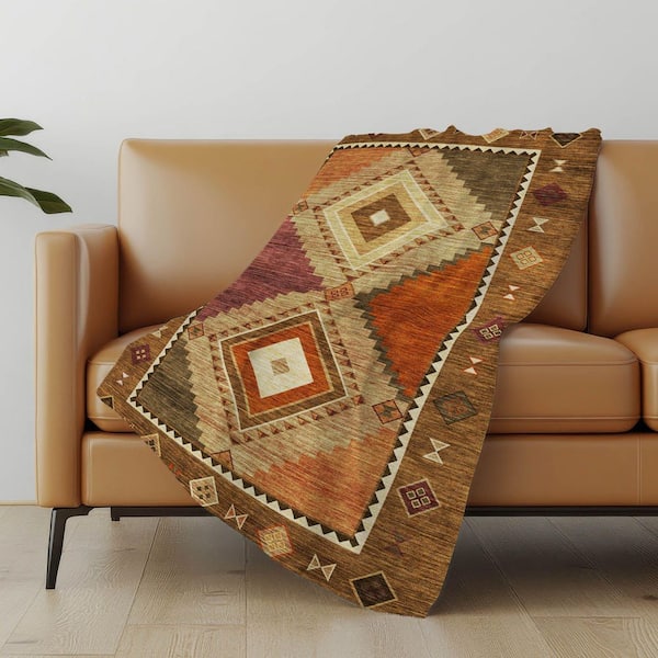 Premium Machine Washable ASB177 Brown 50 in. x 70 in. Sherpa Throw Blanket