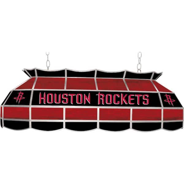 Trademark NBA Houston Rockets NBA 3-Light Stained Glass Hanging Tiffany Lamp