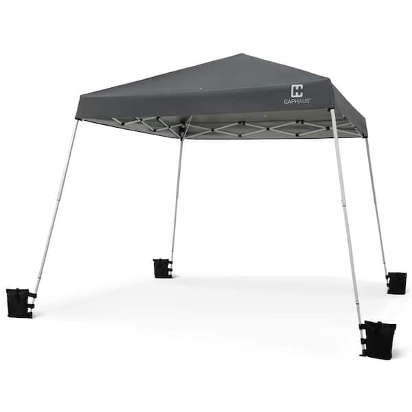 8 ft. x 8 ft. Dark Grey Patented 1-Push Pop Up Outdoor Canopy Tent, Heavy-Duty Commercial Grade with Central Lock