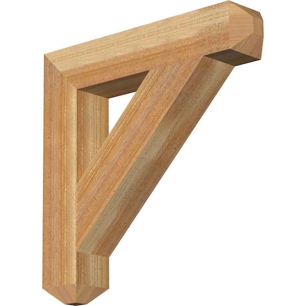 Ekena Millwork 4 in. x 22 in. x 22 in. Western Red Cedar Traditional Craftsman Rough Sawn Bracket
