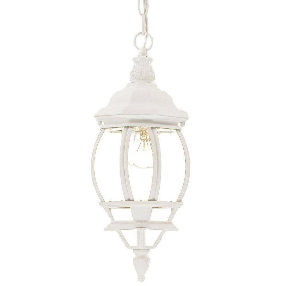 Acclaim Lighting Chateau Collection 1-Light White Outdoor Hanging Textured  Lantern 5056TW The Home Depot