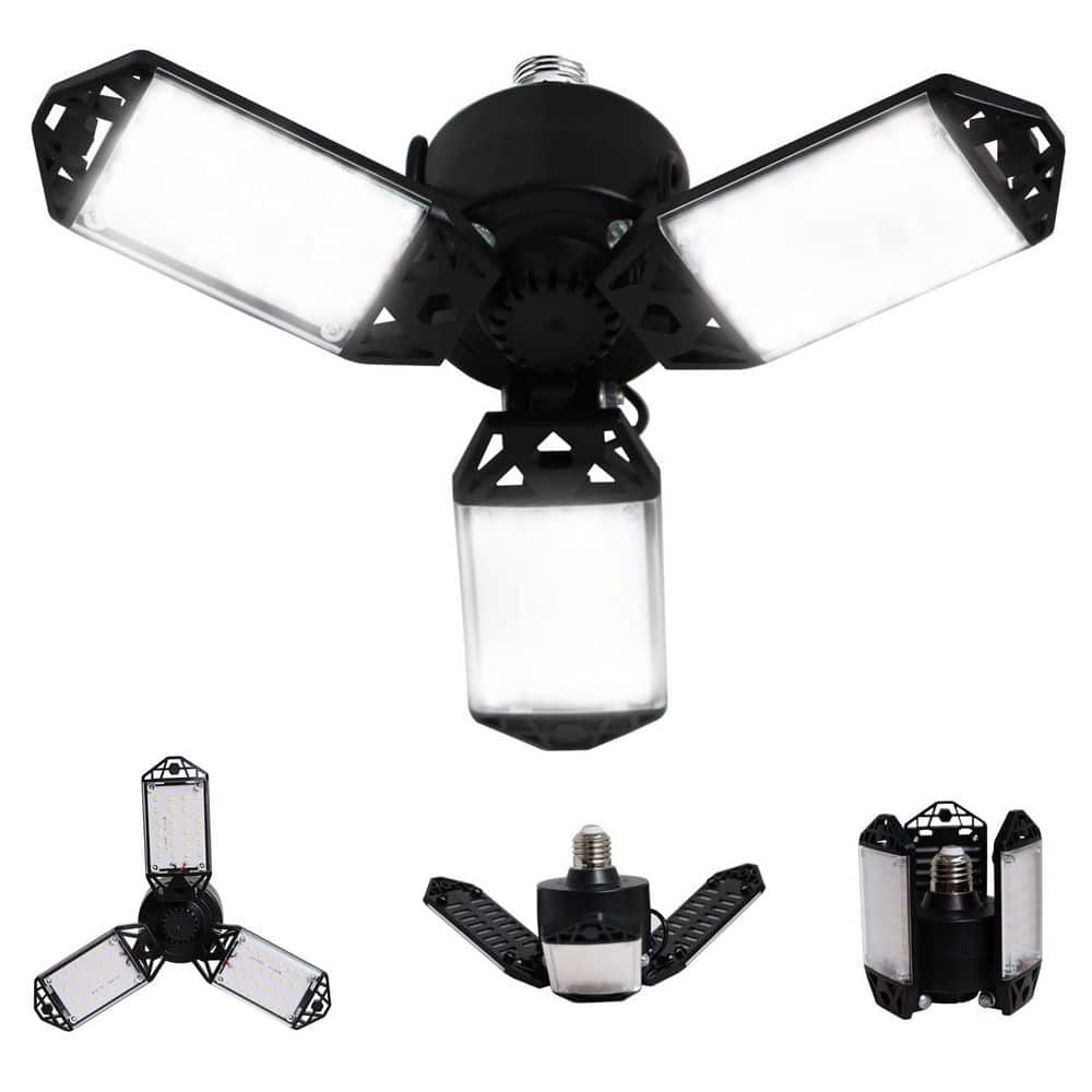 120 Volt LED Garage Light Bulb, 8000 Lumen 6500K Daylight Ceiling Fixture with 3 Adjustable Panels for Workshop price history on PriceWatchPro