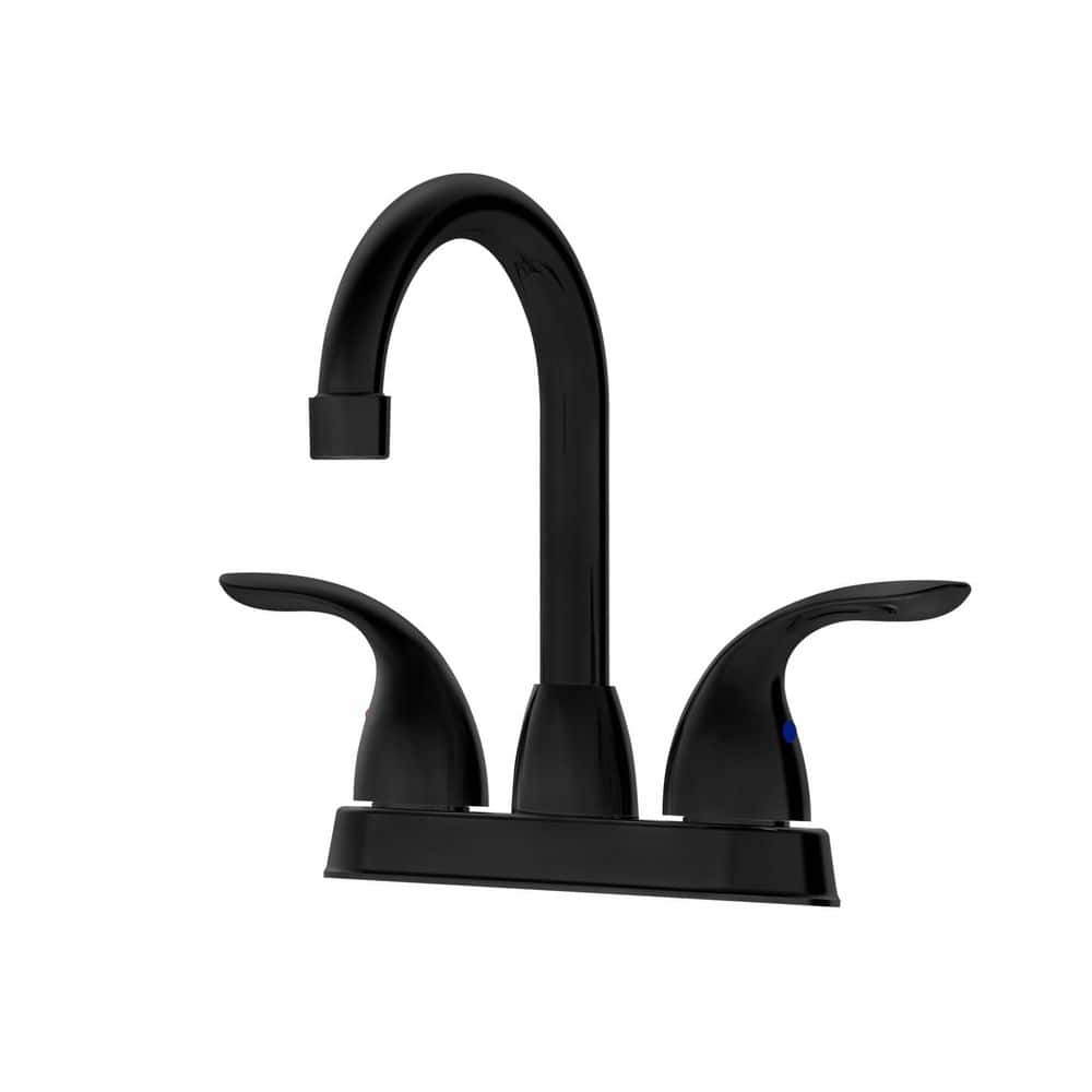 4 in. Centerset Double Handle Bathroom Sink Faucet in Matt Black price history on PriceWatchPro