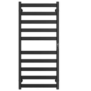 Electric Towel Warmer Wall Mount Heated Towel 10 Bars Plug in and Hardwired Black AY1008-5