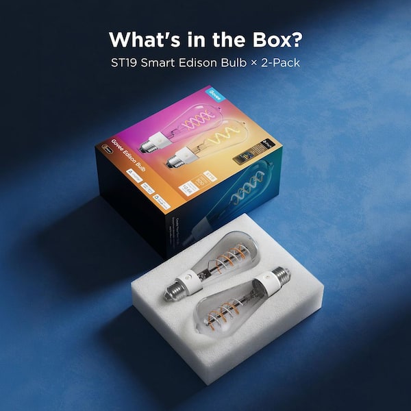 500LM RGBWW Smart ST19 LED Bulb 2 Pack