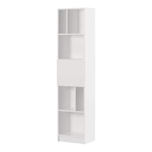 Liora 71.5 in. Tall Pure White Particle Board 7-Shelf Accent Bookcase