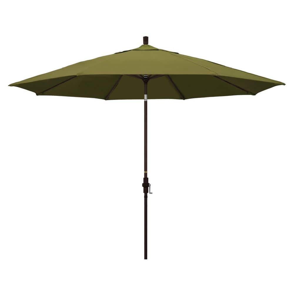 11 ft. Bronze Aluminum Market Patio Umbrella with Aluminum Ribs Collar Tilt Crank Lift in Palm Pacifica price history on PriceWatchPro