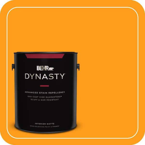BEHR DYNASTY 1 gal. #300B-7 Goldfish Matte Interior Stain-Blocking Paint & Primer