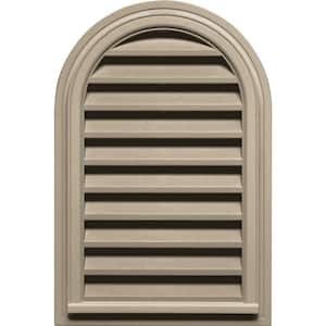 22 in. x 32 in. Round Top Plastic Built-in Screen Gable Louver Vent #085 Clay