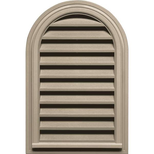 Builders Edge 22 in. x 32 in. Round Top Plastic Built-in Screen Gable Louver Vent #085 Clay