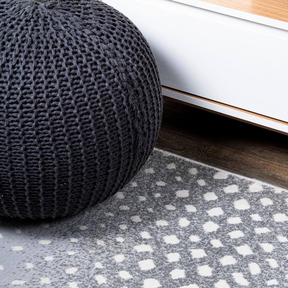 Modern Abstract Antelope 4' x 6' Light Gray Synthetic Area Rug