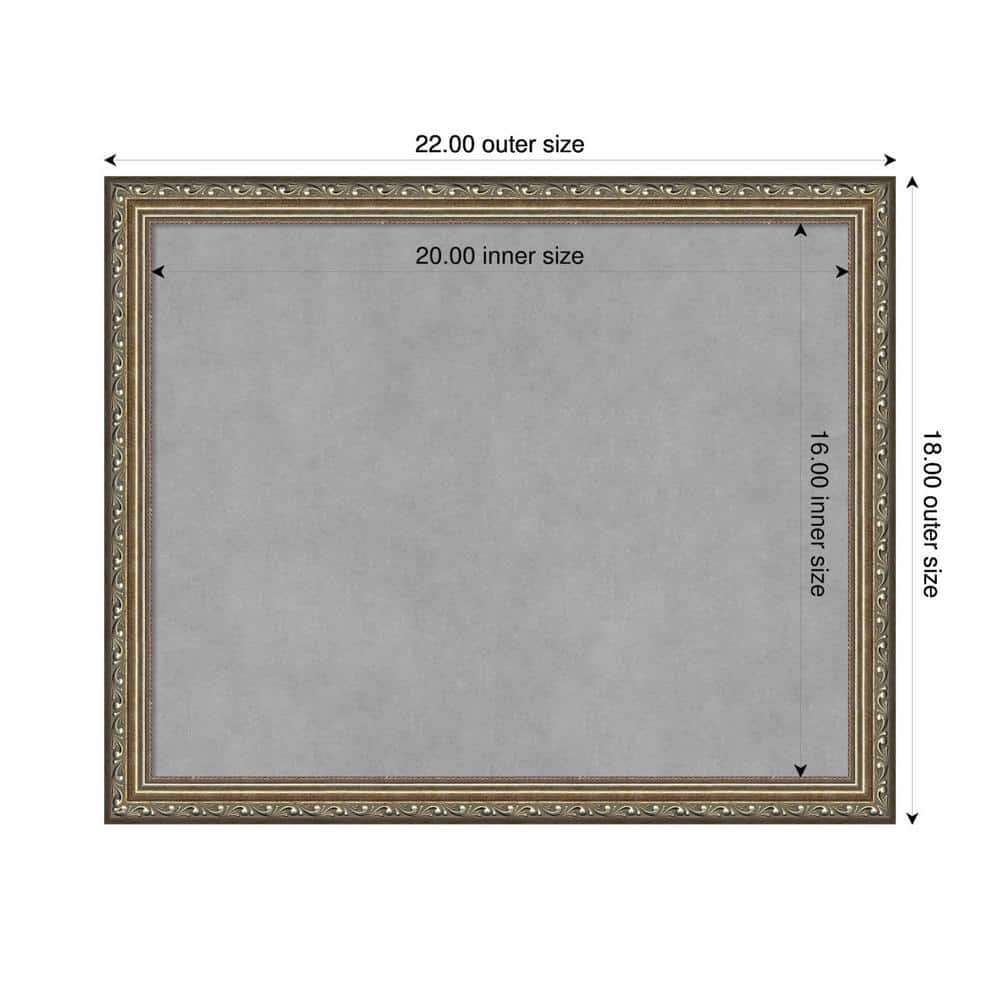 Parisian Silver Framed Grey Magnetic Memo Board 20x16
