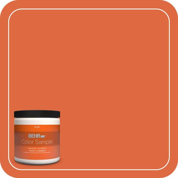 BEHR PREMIUM PLUS 8 oz. #P200-7 Bonfire Night Flat Interior/Exterior Paint & Primer Color Sample