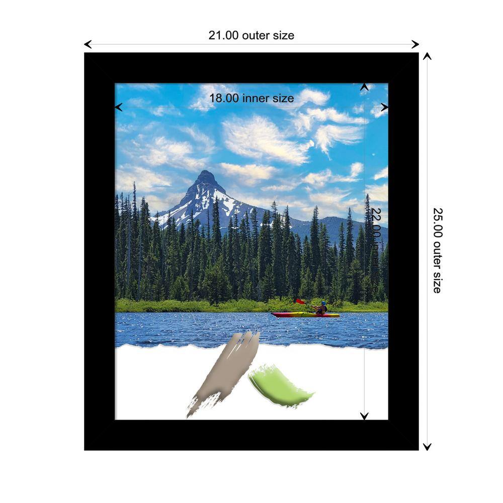 Basic Black Narrow Wood Wall Picture Frame 18x22