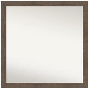 Hardwood Mocha Narrow 29 in. W x 29 in. H Square Non-Beveled Wood Framed Wall Mirror in Brown