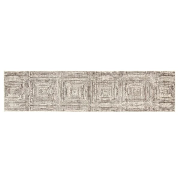 Catalina Gray 1 ft. 10 in. X 7 ft. Geometric Polypropylene/Polyester Runner Rug