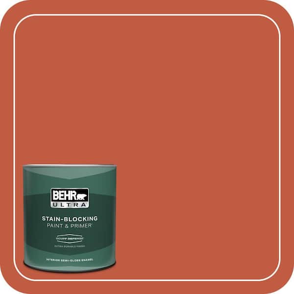 BEHR ULTRA 1 qt. #M180-7 Deep Fire Extra Durable Semi-Gloss Enamel Interior Paint & Primer