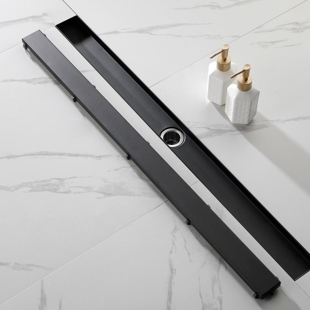36-Inch Matte Black Stainless Steel Linear Shower Drain