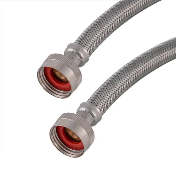 Everbilt 5 ft. Stainless Steel Washing Machine Fill Hose (2-Pack) 98286 -  The Home Depot