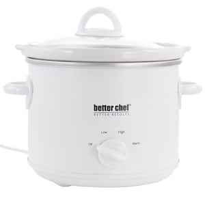 3 qt. Round Slow Cooker with Removable Stoneware Crock in White