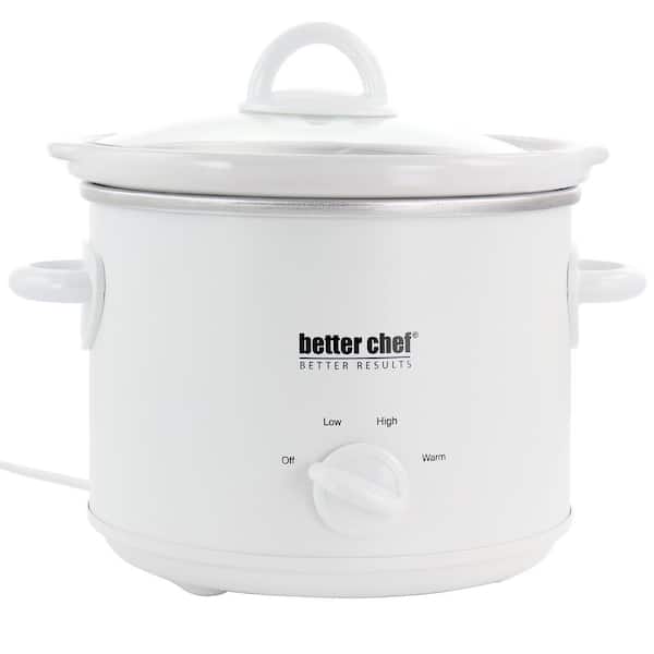 Better Chef 3 qt. Round Slow Cooker with Removable Stoneware Crock in White