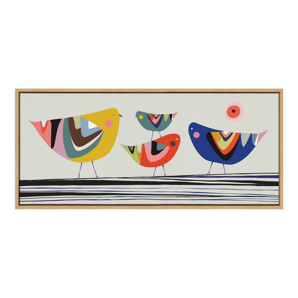 Family Tree 4-Birds by Rachel Lee Framed Animal Canvas Wall Art Print 18.00 in. x 40.00 in. price history on PriceWatchPro