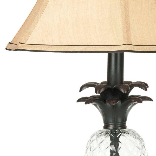 black lamp with cream shade