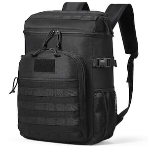 Cooler Bag 16.54 in. Black Backpack, 25L Insulated Lunch Bag with Molle Design and Multi-pocket