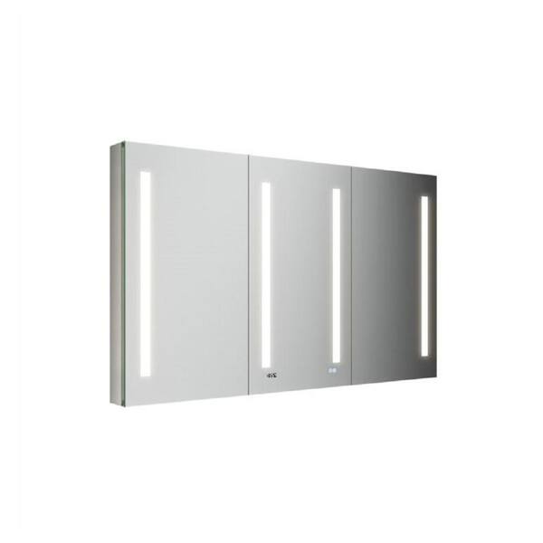 Fresca Tiempo 60 in. W x 36 in. H Rectangular Aluminum Medicine with Mirror LED