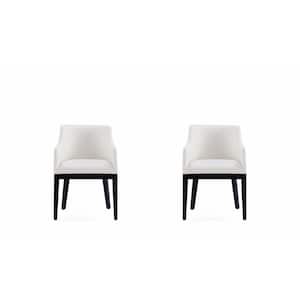 Gansevoort Cream Faux Leather Dining Armchair (Set of 2)