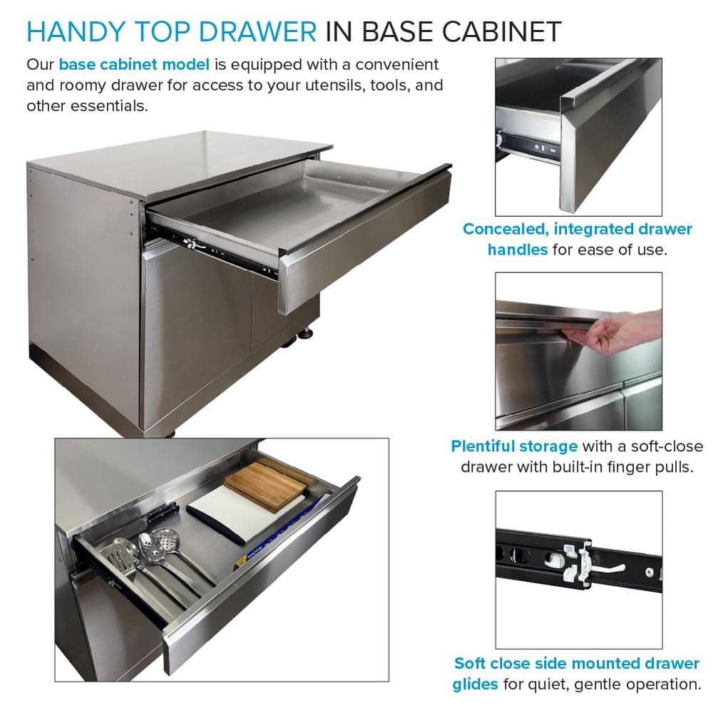 Stainless Steel Modular Outdoor Kitchen Double Base Cabinet
