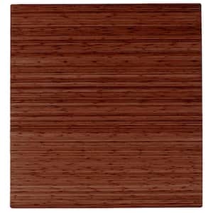 Walnut 48 in. x 52 in. Bamboo Roll-Up Chair Mat with No Lip