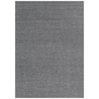 Unbound Smoke Gray Ribbed 6 ft. x 8 ft. Indoor/Outdoor Area Rug