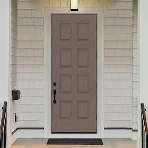 Regency 36 in. x 96 in. 8-Panel LHOS Ashwood Stain Mahogany Fiberglass Prehung Front Door