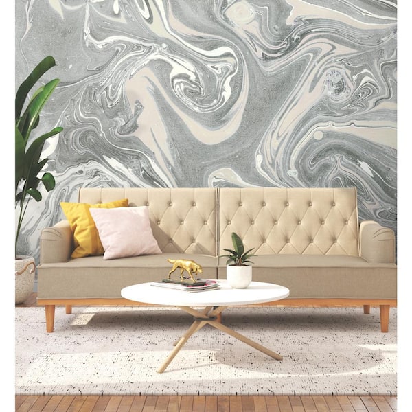 Black and White Acrylic Paint Swirls Wallpaper Self Adhesive Peel and Stick  Repositionable Removable Wallpaper 