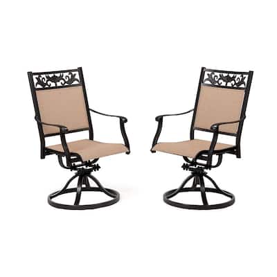 Cast Aluminum Swivel Patio Chairs Furniture The Home Depot - Swivel Chair Patio Set