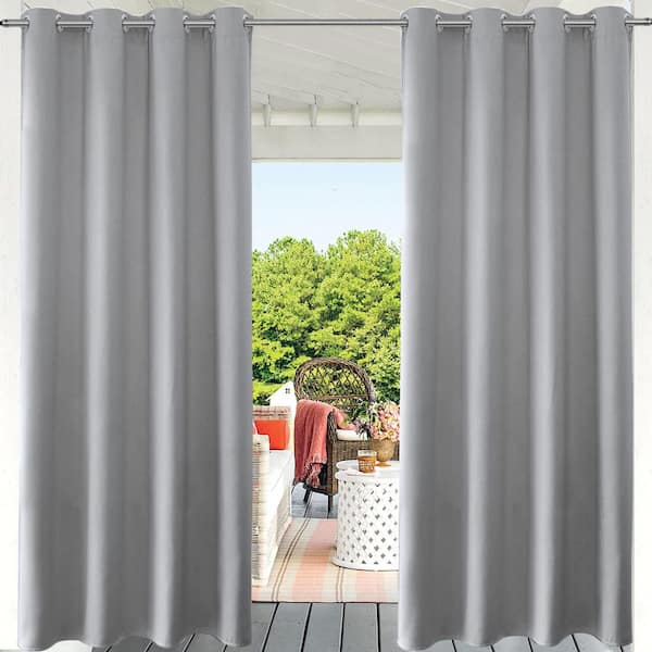 Pro Space 34 in. W x 63 in. L Blackout Curtains with Grommet Top Room Darkening Noise Reducing for Living Room, Grey（1 Panel）